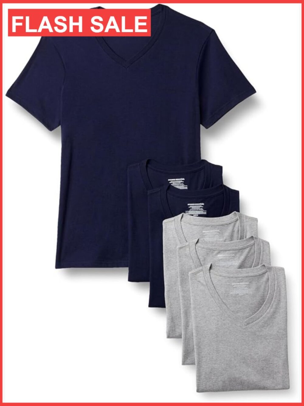 Men's Slim Fit Cotton V-Neck Undershirt Multipack 6